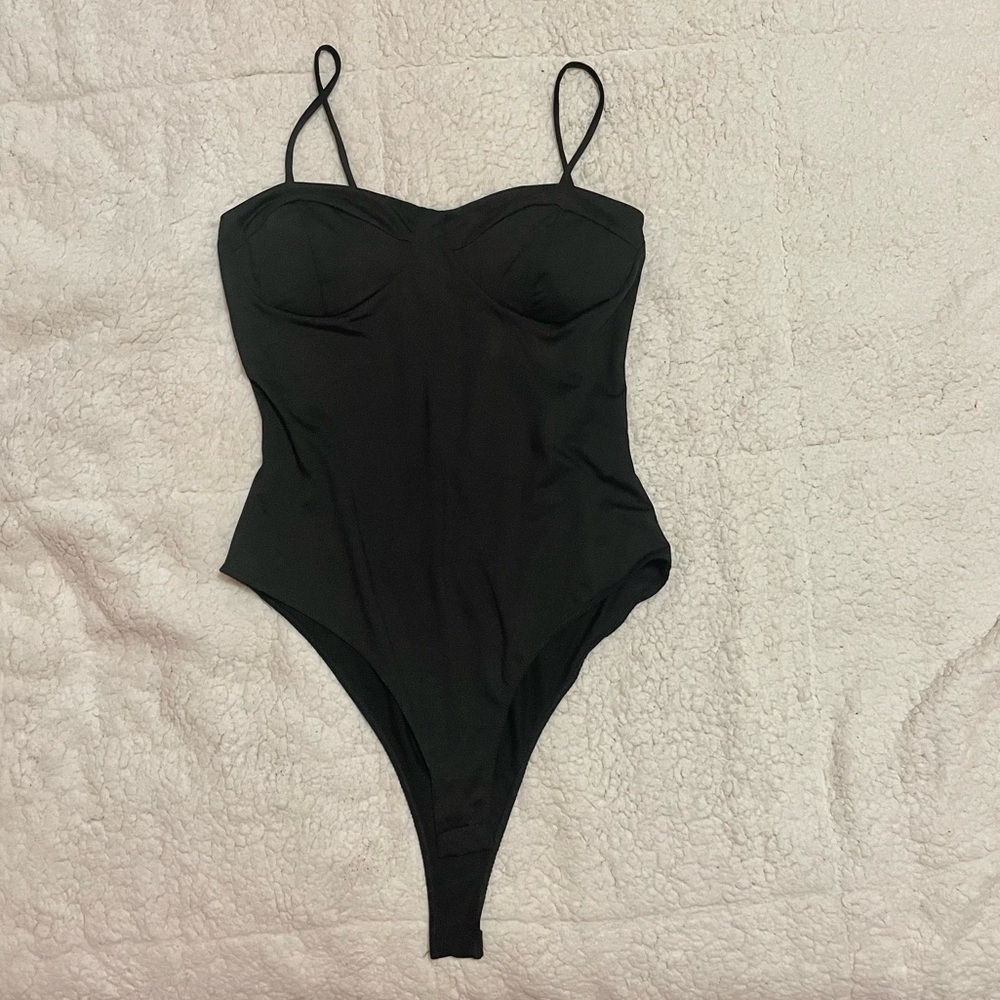 LOVE J Black Bodysuit